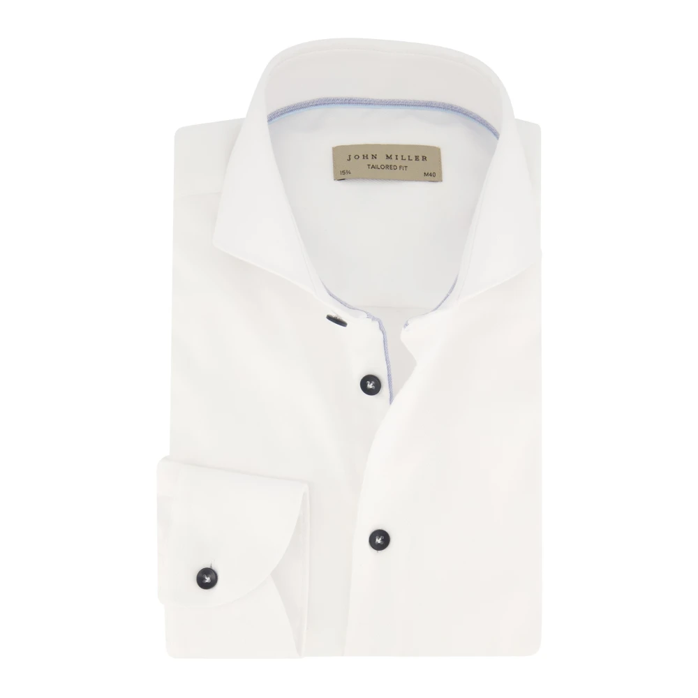 John Miller business overhemd slim fit wit effen 100% katoen