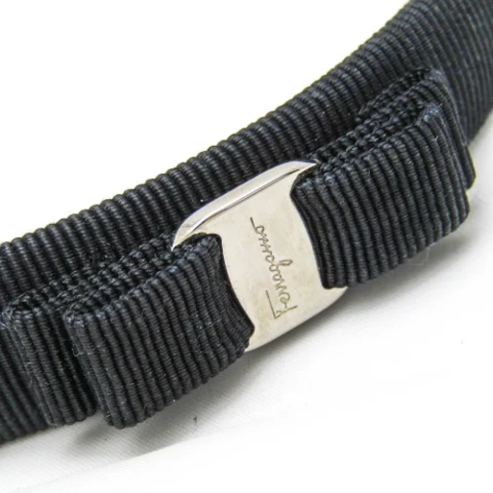 Salvatore Ferragamo Pre-owned Cotton hair-accessories Black Dames