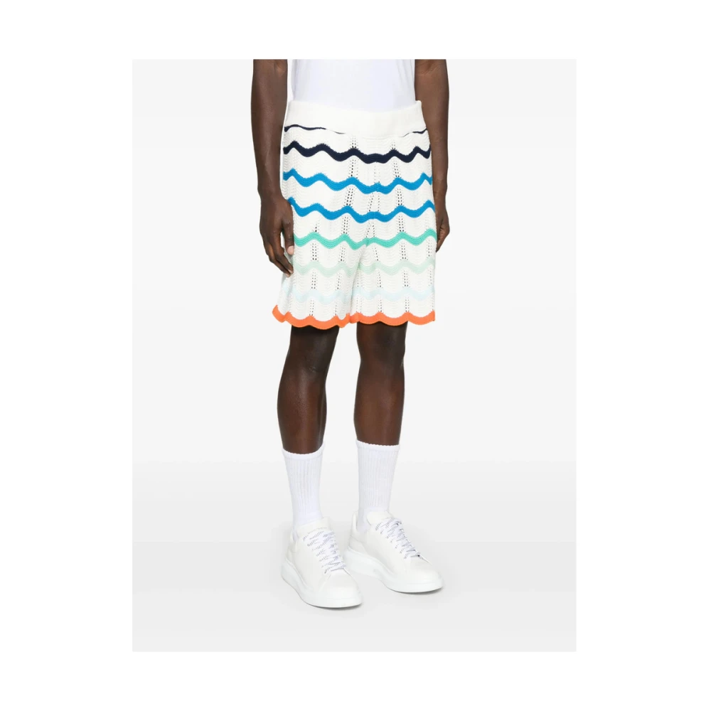 Casablanca Witte Taille Logo Patch Shorts Multicolor Heren