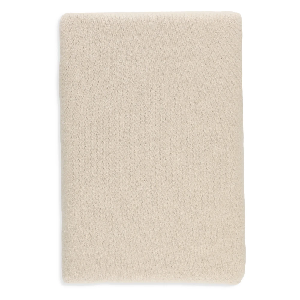 UMA Wang Beige Kasjmier Sjaal met Geribbelde Randen Beige Dames