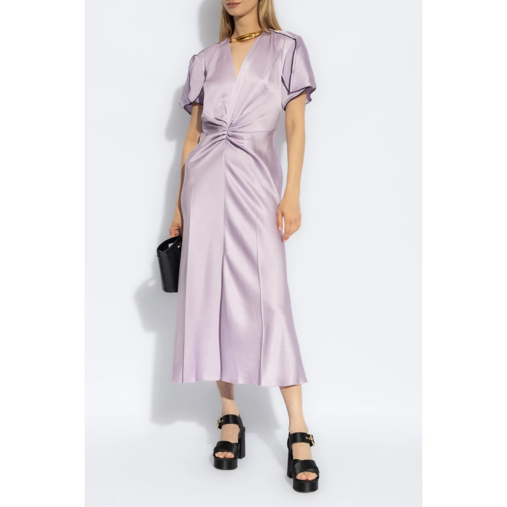 Victoria Beckham Satijnen jurk Purple Dames