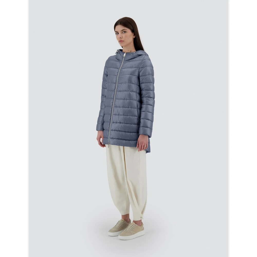 Herno Nylon Ultralight A-Shape Resort Jas Blue Dames