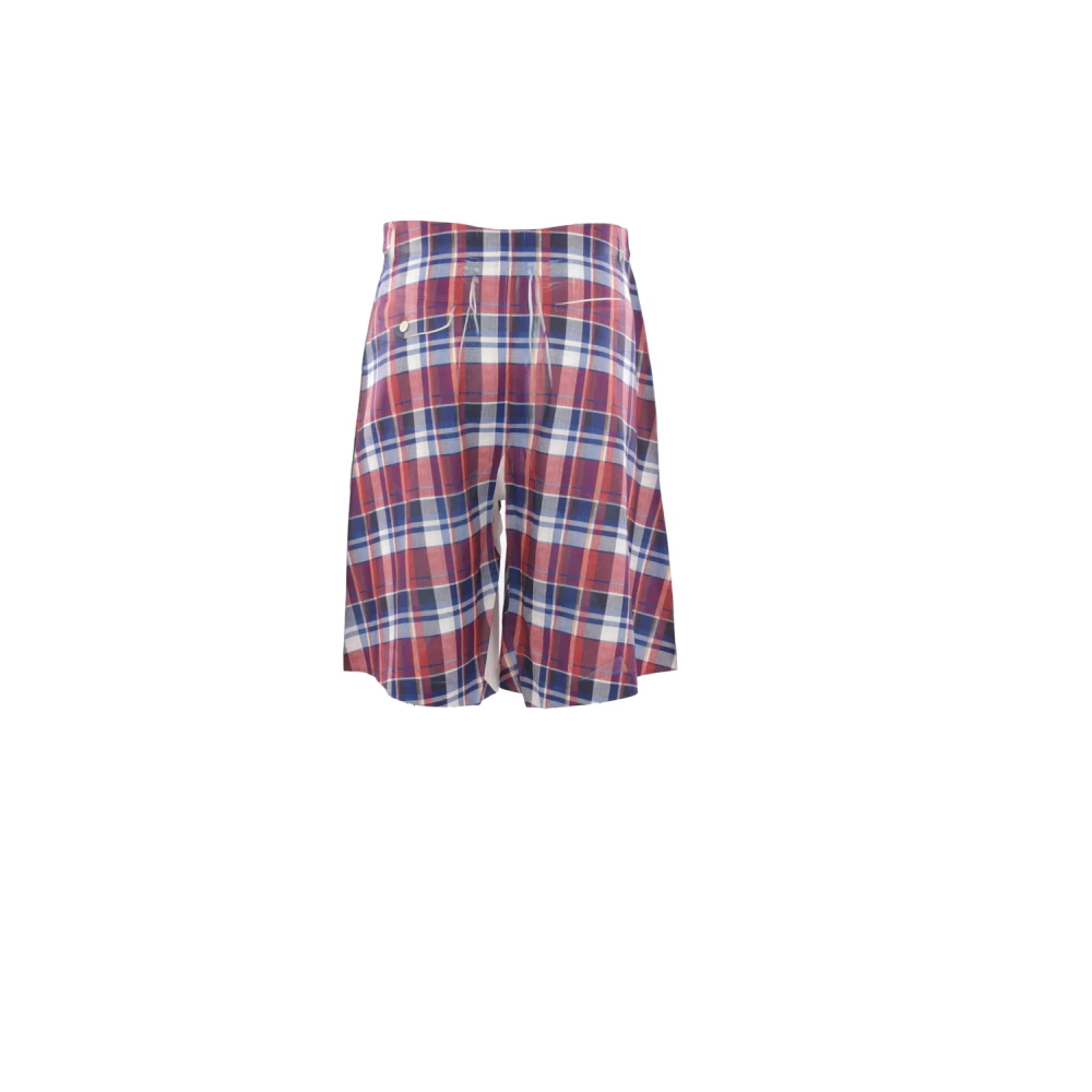 Comme des Garçons Rode Geruite Twill Shorts Multicolor Heren