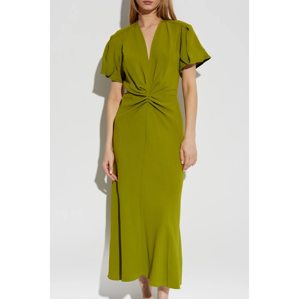 Victoria Beckham V-hals jurk Green Dames