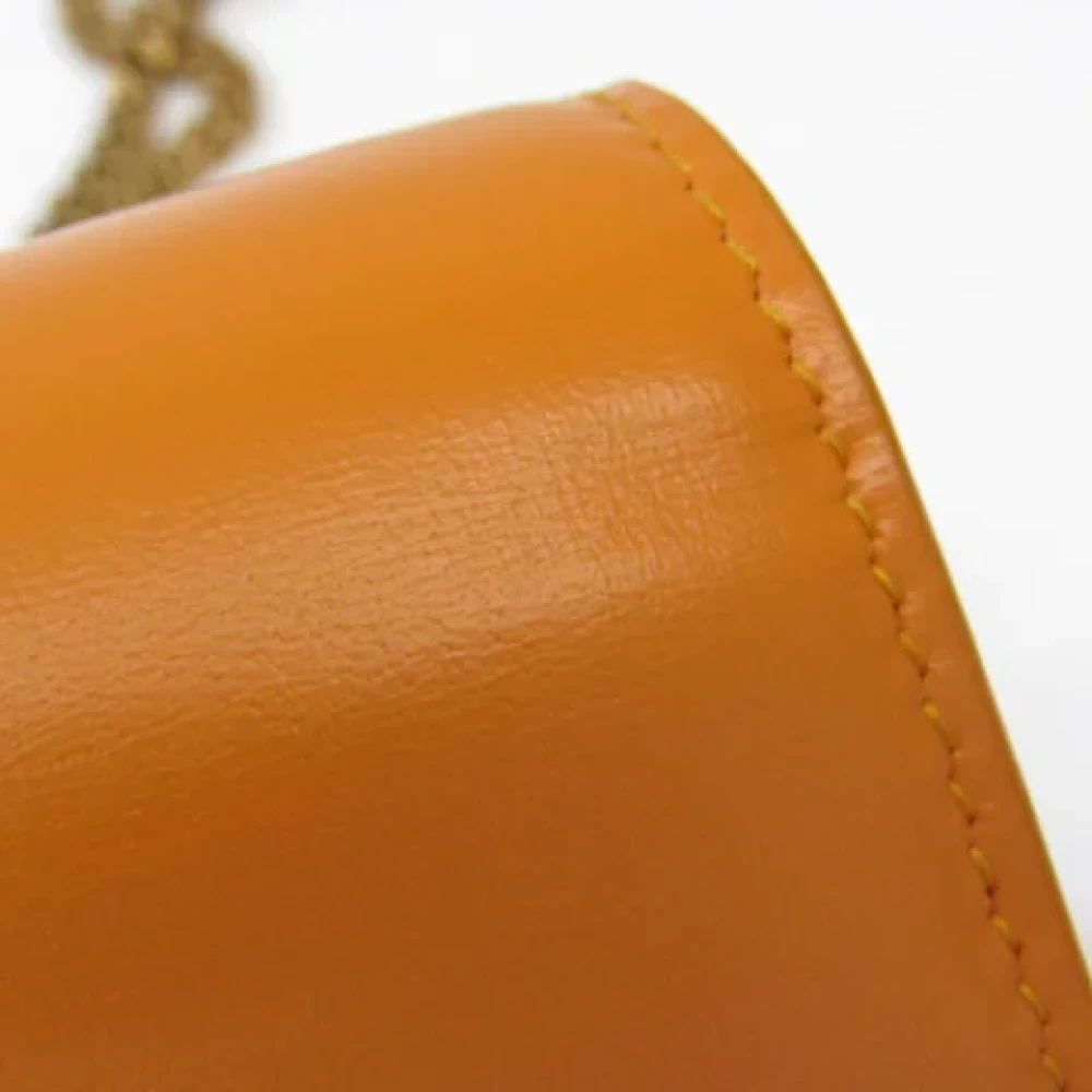 Yves Saint Laurent Vintage Pre-owned Leather wallets Orange Dames