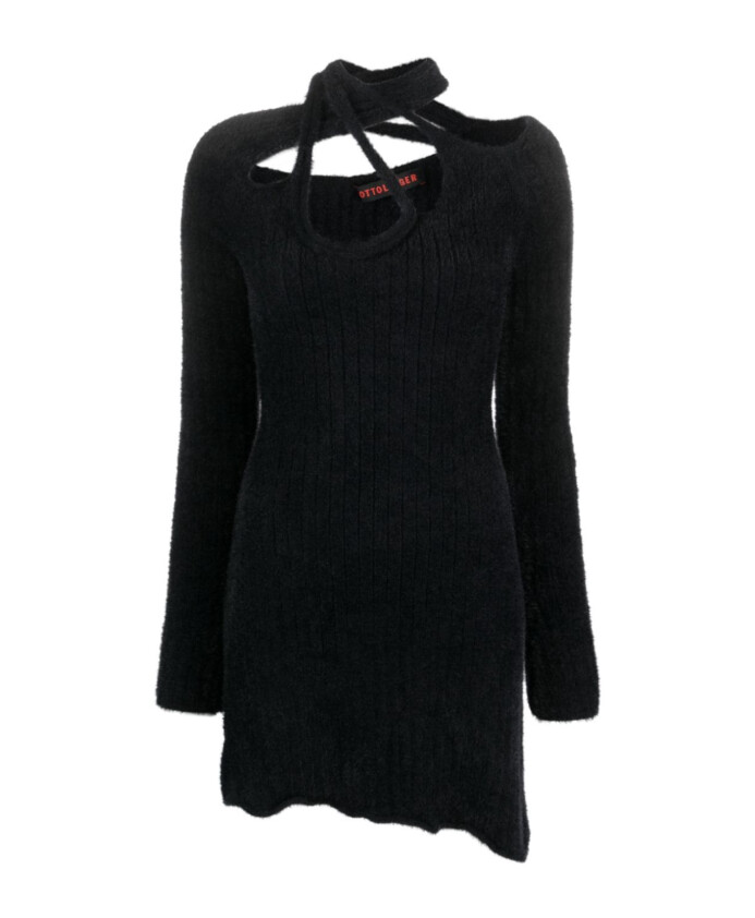 black-knit-crossover-dress