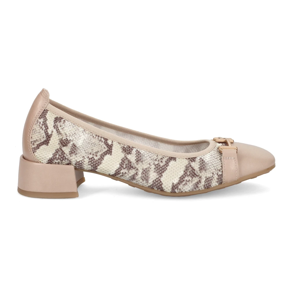 Hispanitas Beige Pumps, Female, 5 Uk, Metallic Detail Ballerina Heel