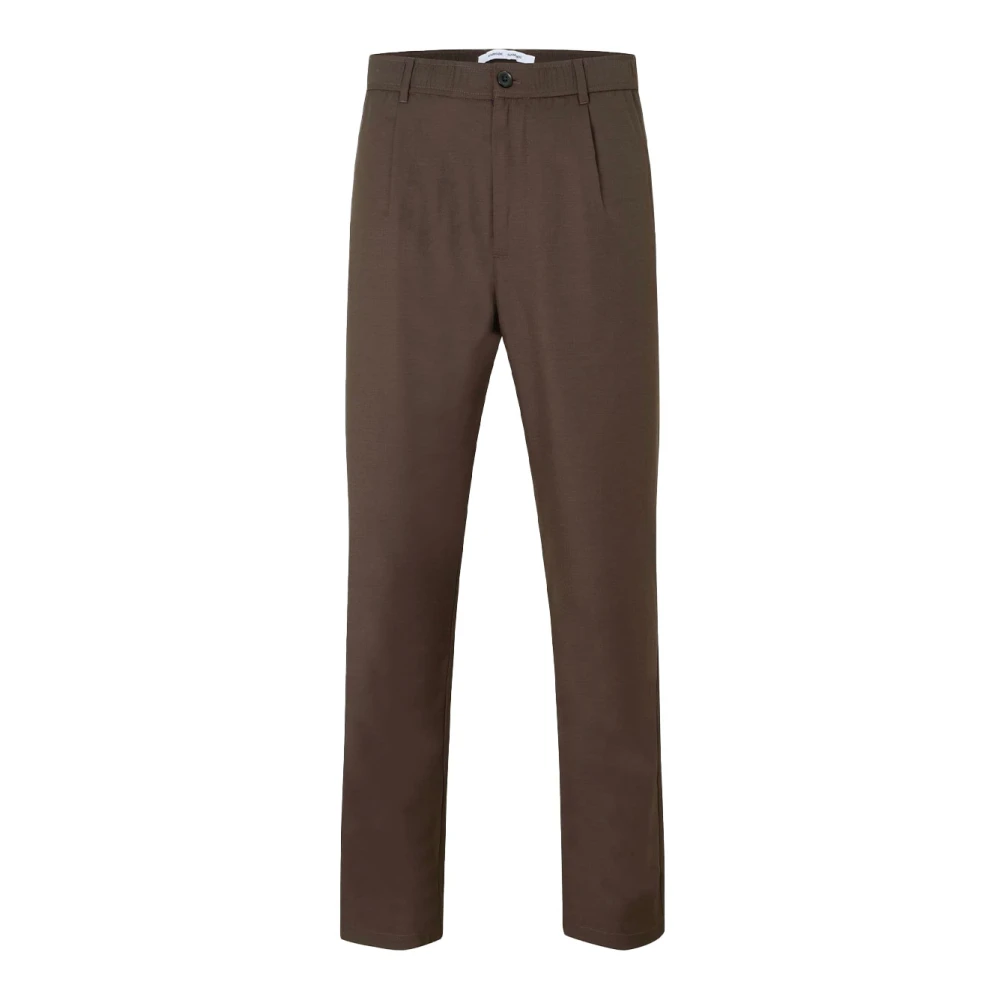Samsøe Klassieke hoge taille broek Brown Heren