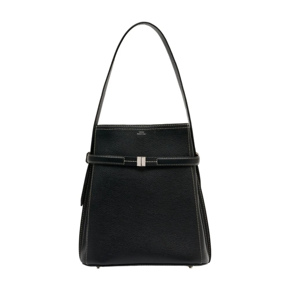 Totême Women's Black Handbags, One Size, Belted Bucket Purse