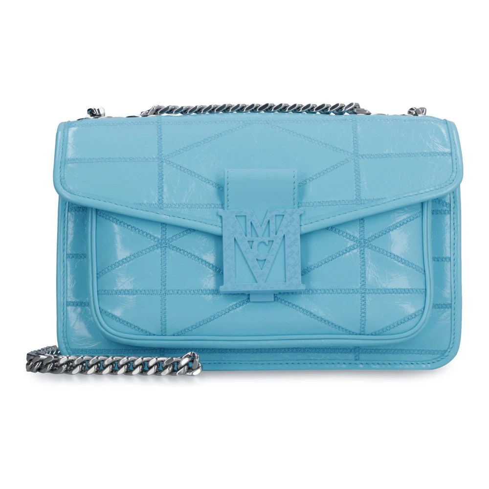 MCM Gewatteerde Leren Crossbody Tas Blue Dames