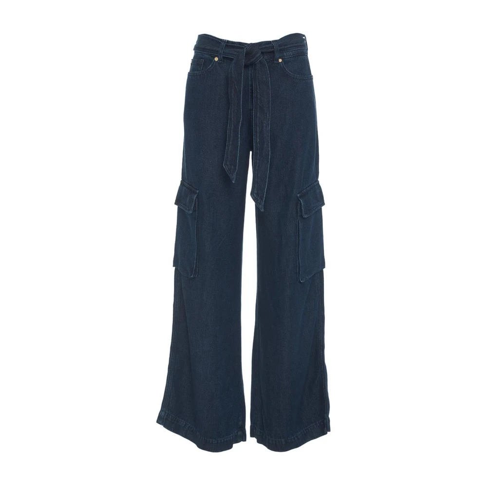7 For All Mankind Blauwe Wide Leg Jeans Aw24 Blue Dames