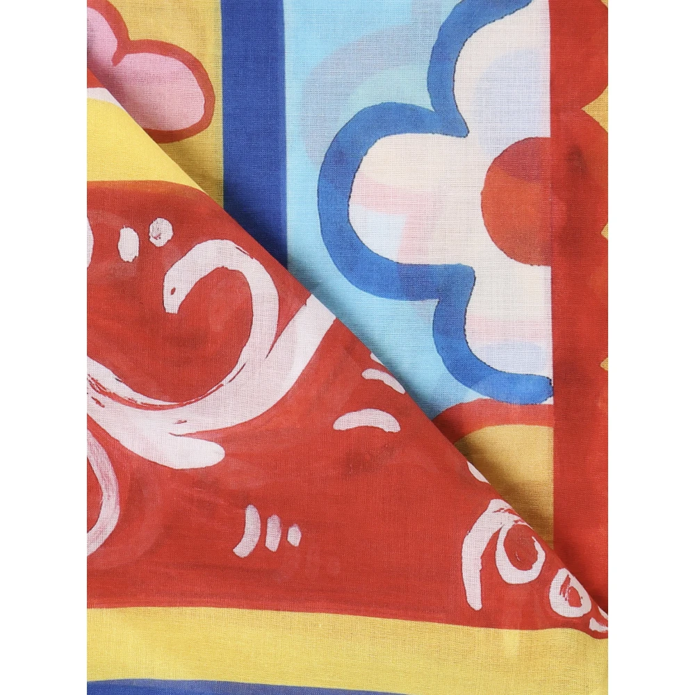 Dolce & Gabbana Multicolor Katoenen Sarong Zeekleding Multicolor Dames