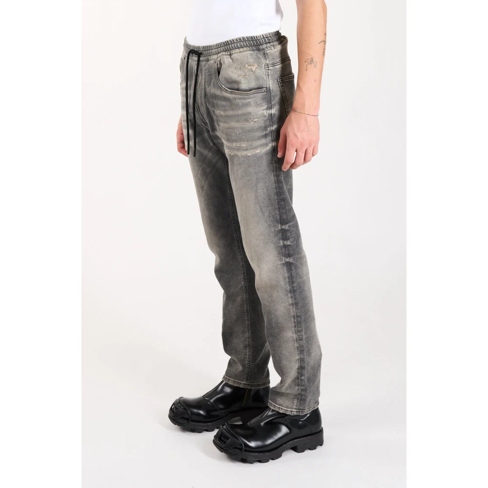 Diesel Gescheurde en Gerepareerde Regular Fit Jeans Gray Heren