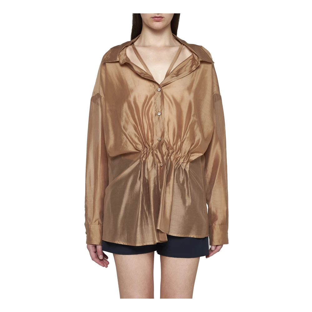Blanca Vita Leren Bruine Overhemden Brown Dames
