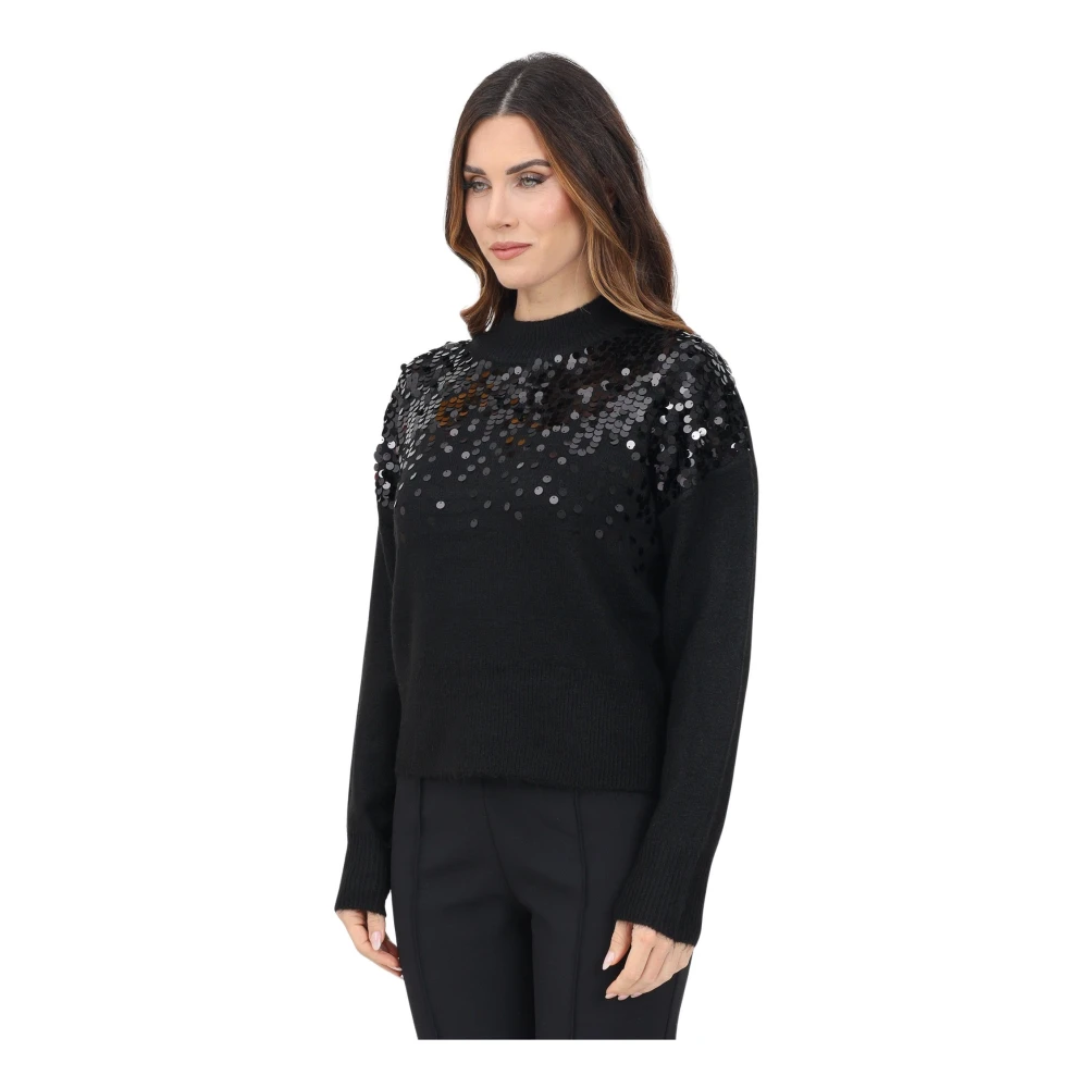 Only Zwarte paillet trui Black Dames