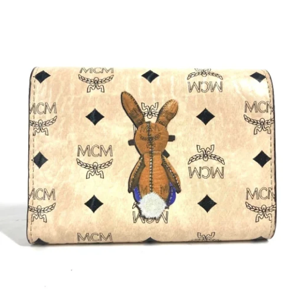 MCM Pre-owned Leather wallets Beige Dames