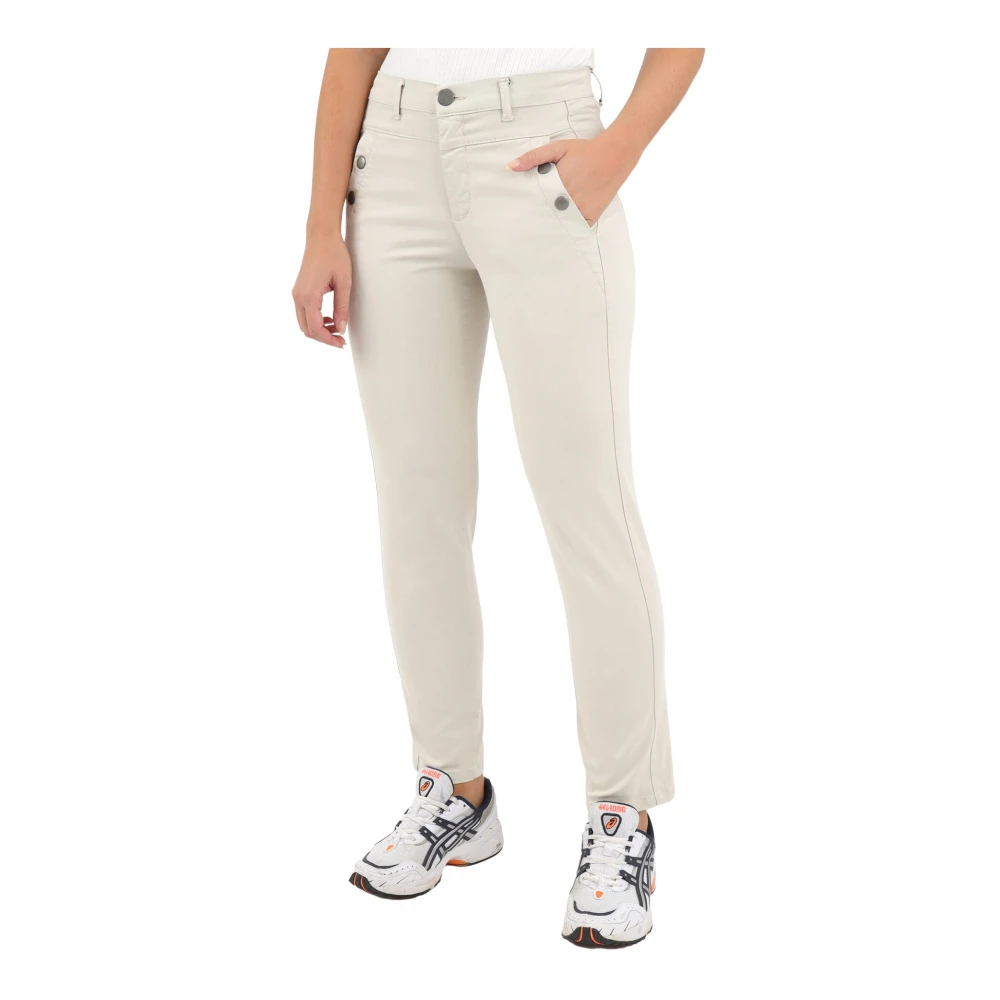 2-Biz Slim Fit Broek Beige Dames