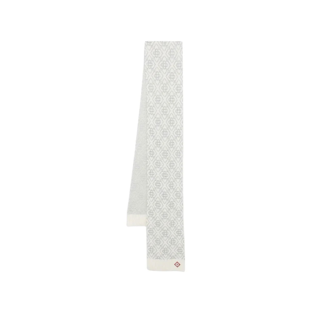 Casablanca Women's White Winter Scarves, One Size, Ski Monogram Mohair Scarf