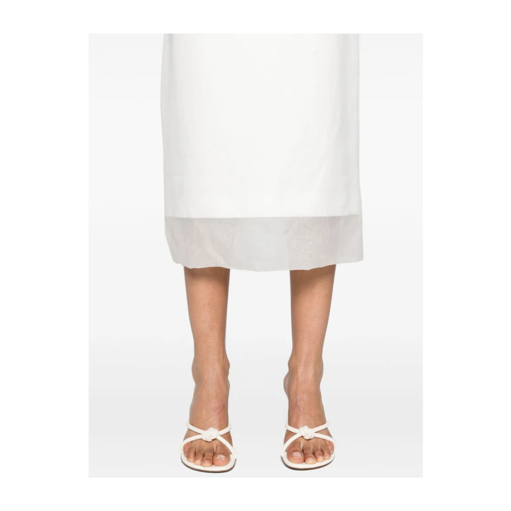 SPORTMAX Wit Zijdeblend Potloodrok White Dames