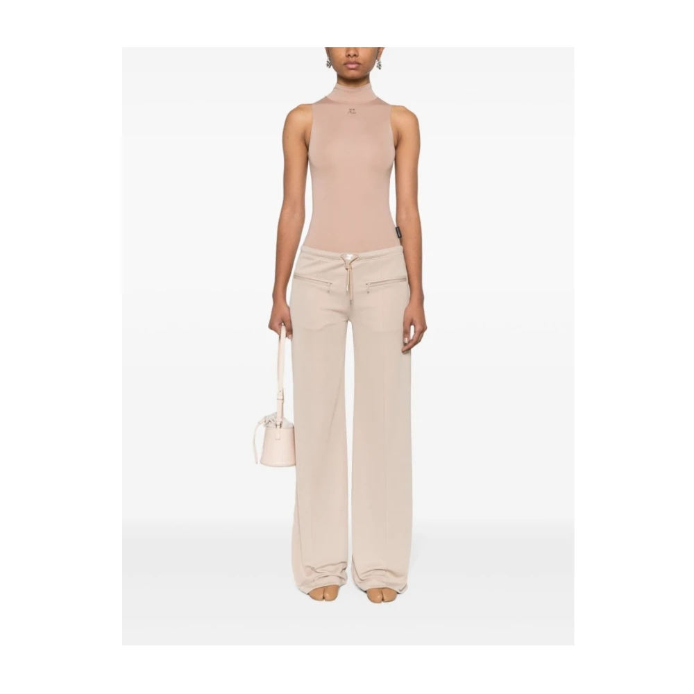 Courrèges Wide Trousers Beige Dames