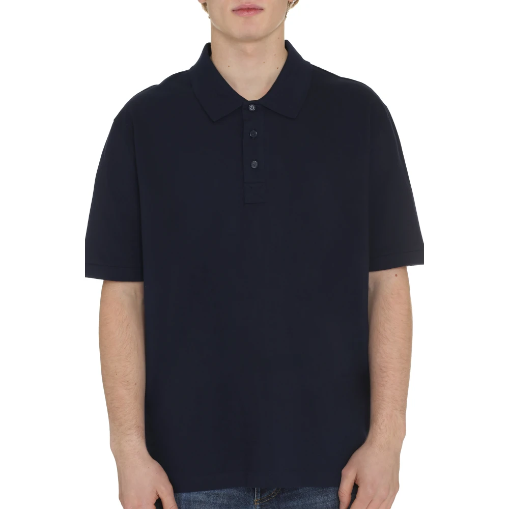 Bottega Veneta Katoenen Piqué Polo Shirt Blue Heren