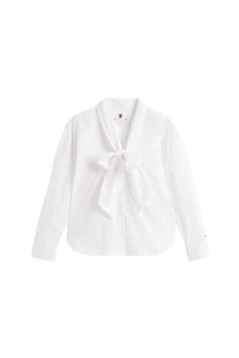 Poplin Bow Collar LS Shirt