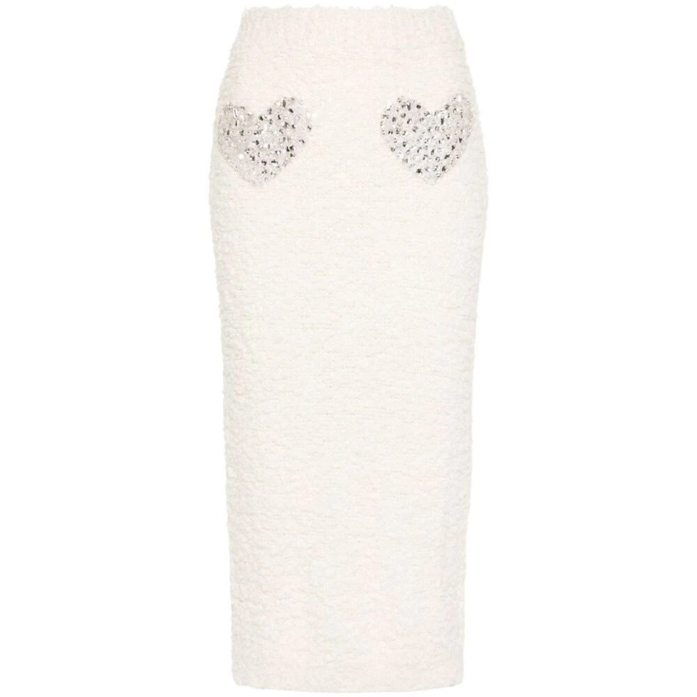 Blumarine Gebreide Rok met Kristalversiering White Dames