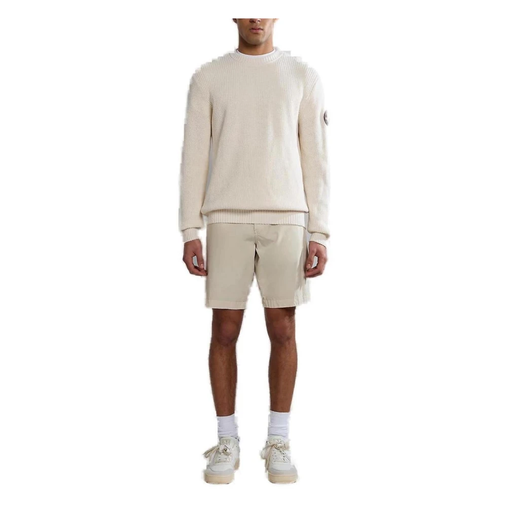 Napapijri Beige Katoenen Knoop Shorts Beige Heren