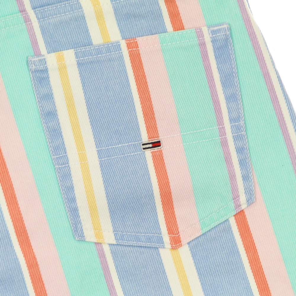 Tommy Hilfiger Hoge Taille Gestreepte Mom Fit Shorts Multicolor Dames