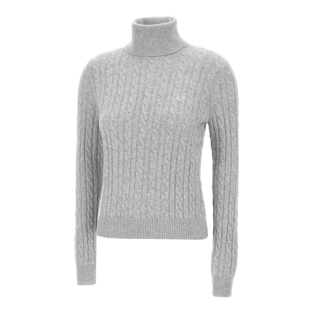 Sun68 Grijze Kabeltrui Coltrui Gray Dames