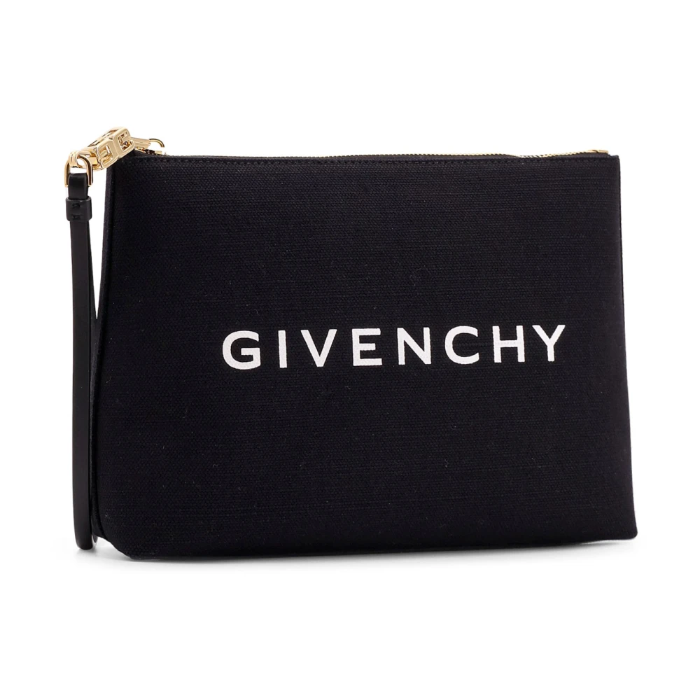 Givenchy Canvas Logo Clutch met Ritssluiting Black Dames