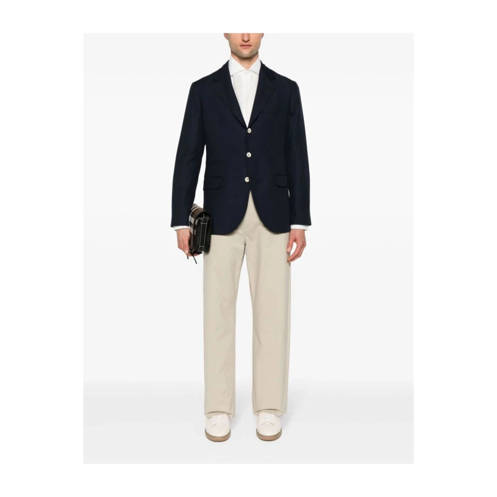 BRUNELLO CUCINELLI Elegante Blazer voor Stijlvolle Look Blue Heren