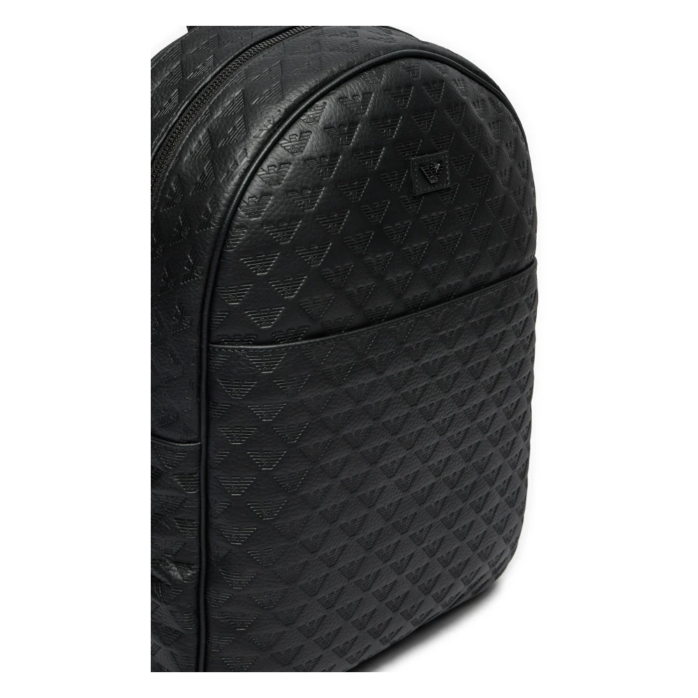Emporio Armani Zwarte Leren Schoudertas Black Heren