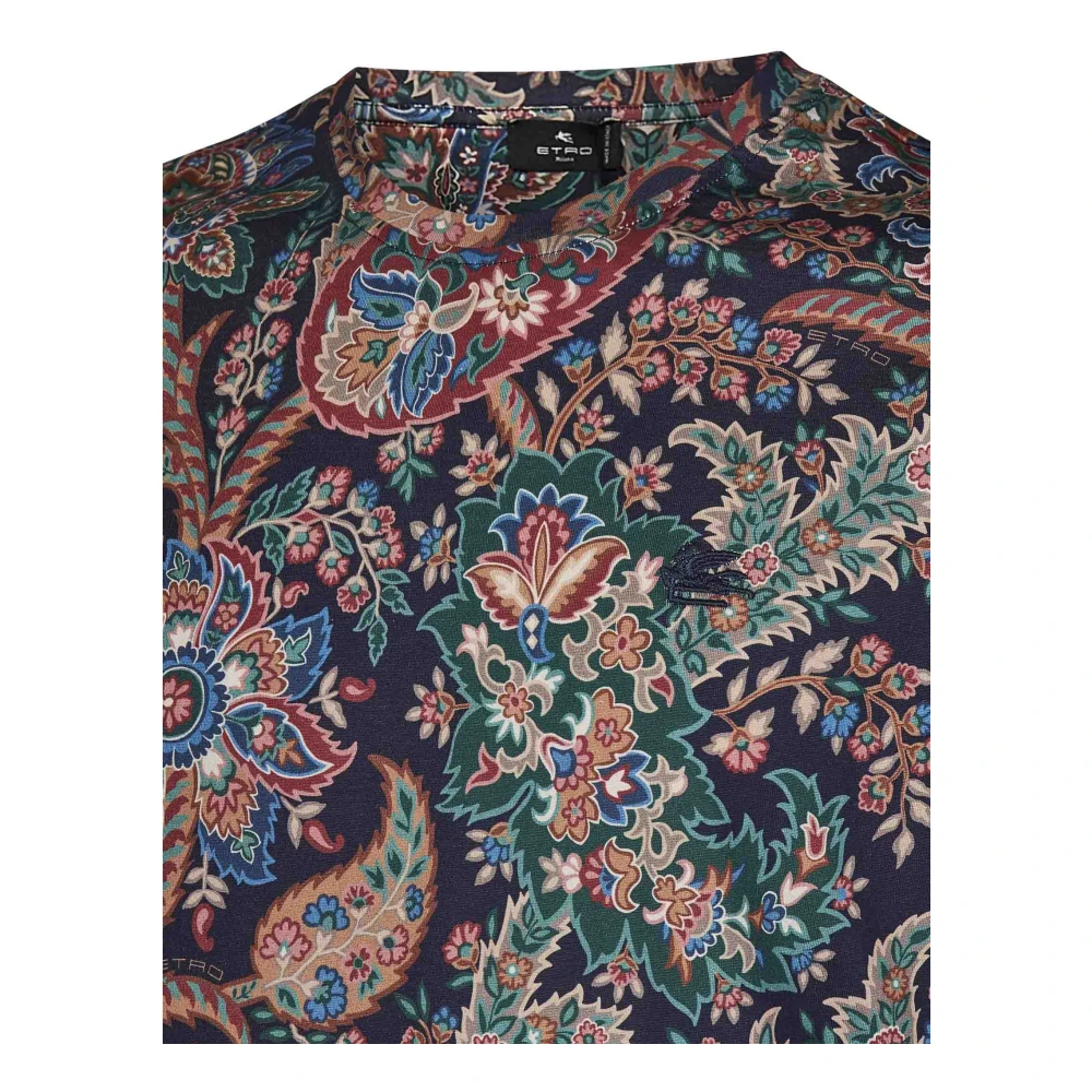 ETRO Bloemen Paisley Print Crewneck T-shirt Multicolor Heren