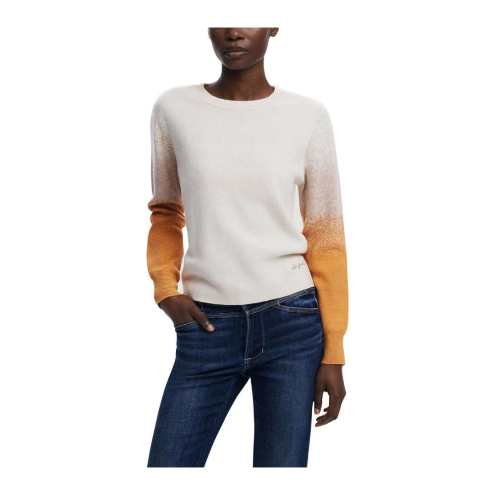 Desigual Women's Multicolor Colorful Pattern Knitwear For Fall/Winter - Round-Neck Knitwear - M- Knitwear