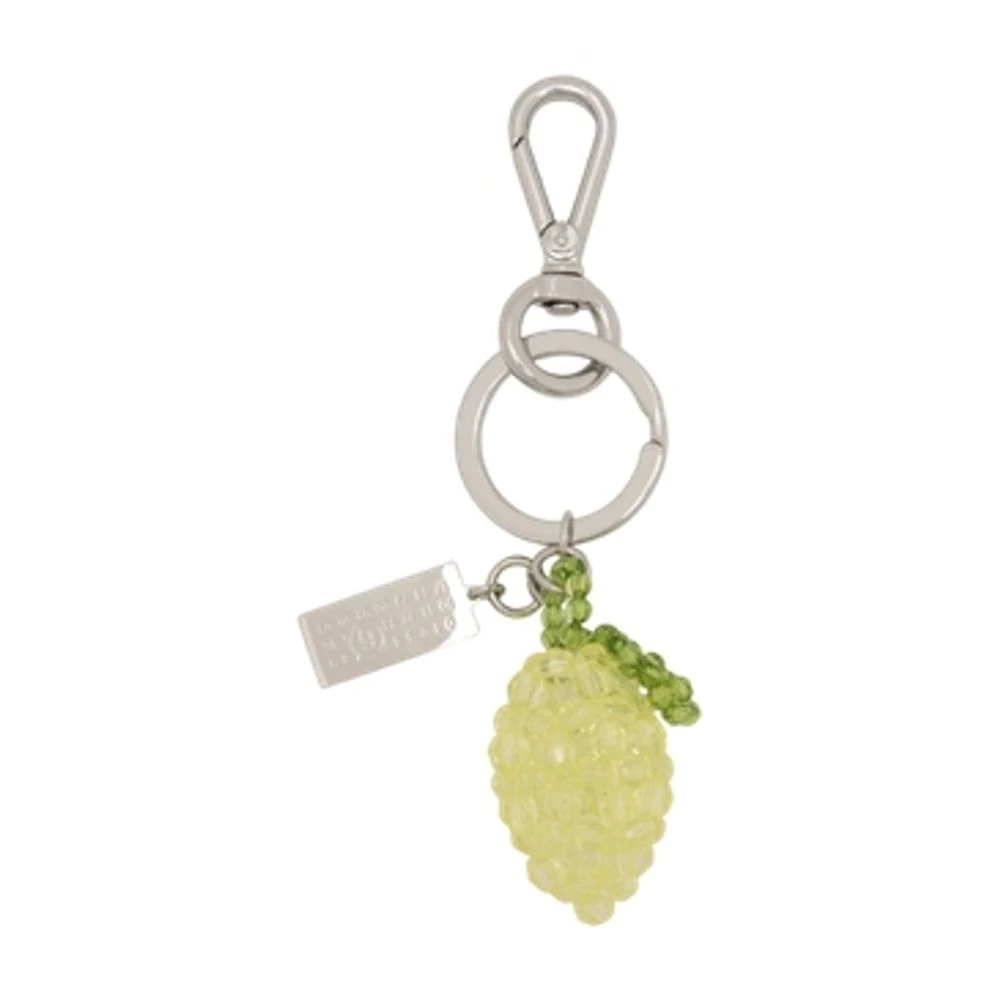 Mm6 Maison Margiela Unisex Yellow Lemon Beaded Numeric Keyring