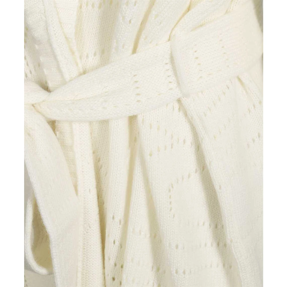 EMILIO PUCCI Luxe Cashmere Cardigan met Tailleband White Dames