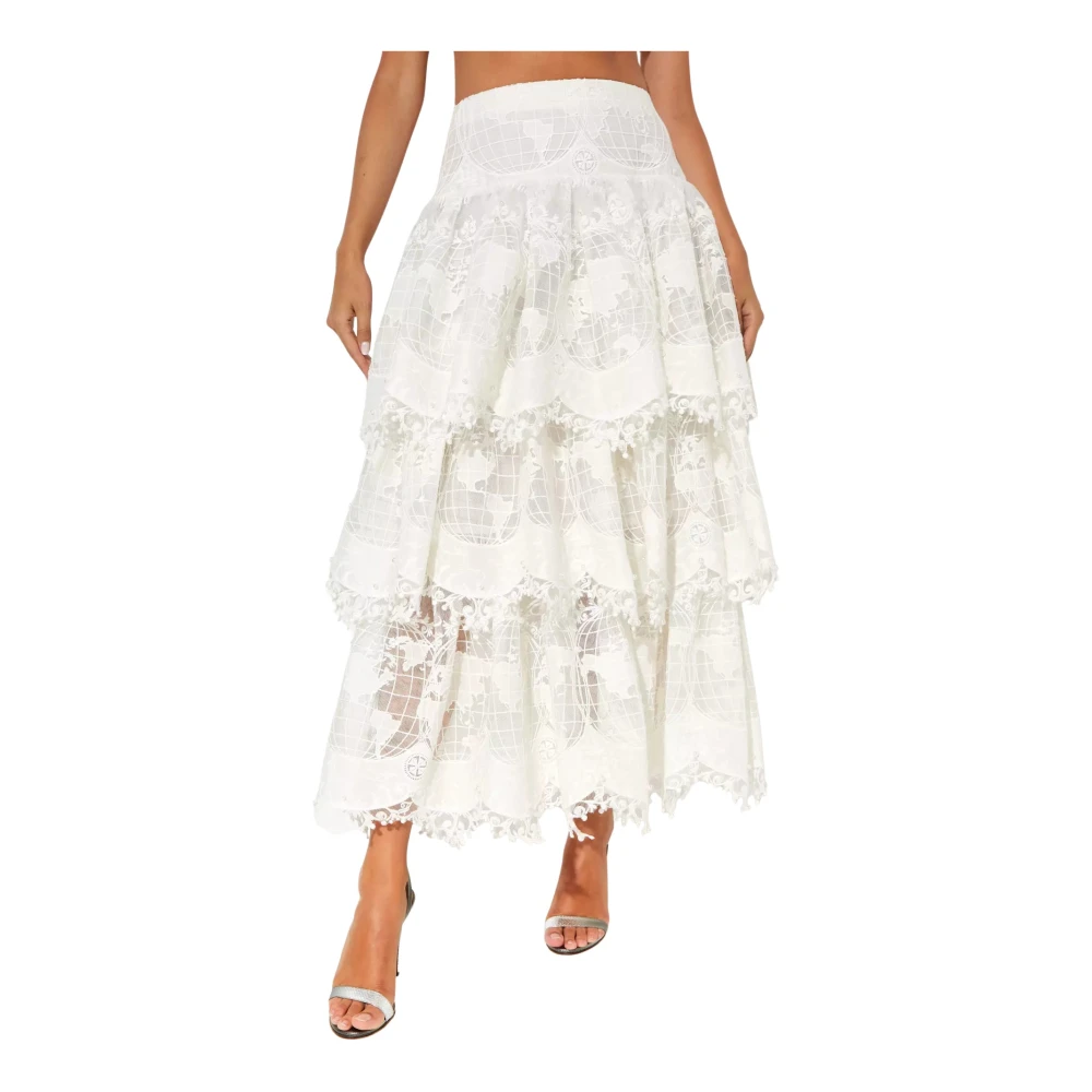 Zimmermann Witte Ruche High Tide Rok White Dames