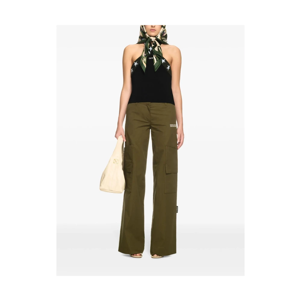 Off White Olijfgroene Cargo Broek Green Dames