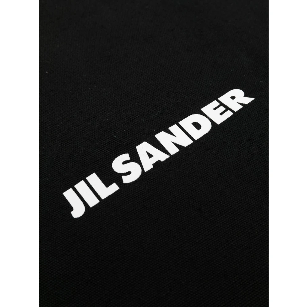 Jil Sander Zwarte katoenen en linnen tote tas Black Unisex