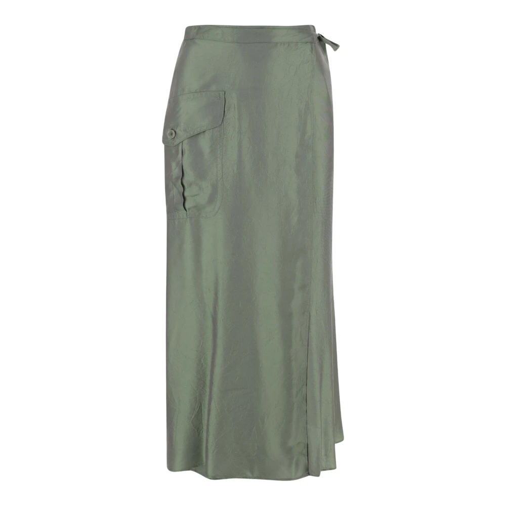 Aspesi Pareo Skirt With Iridescent Effect Green Dames