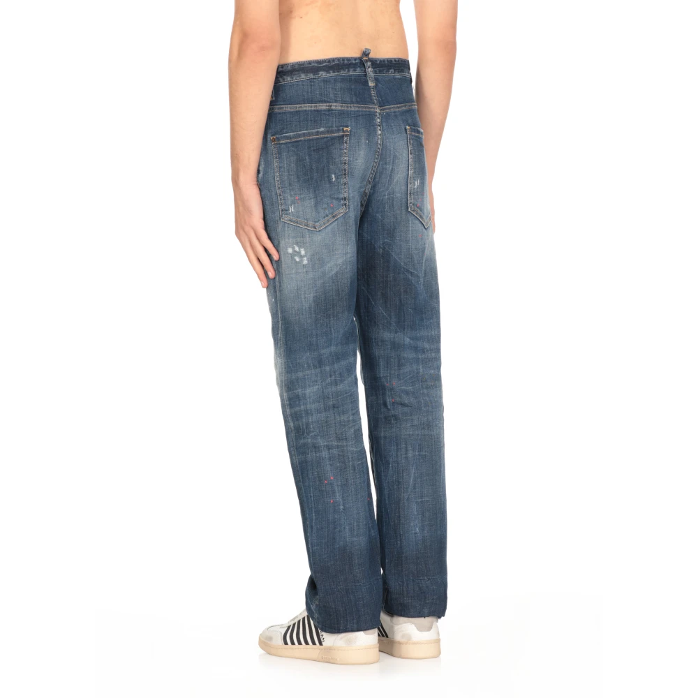 Dsquared2 Blauwe Gescheurde Katoenen Jeans voor Mannen Blue Heren
