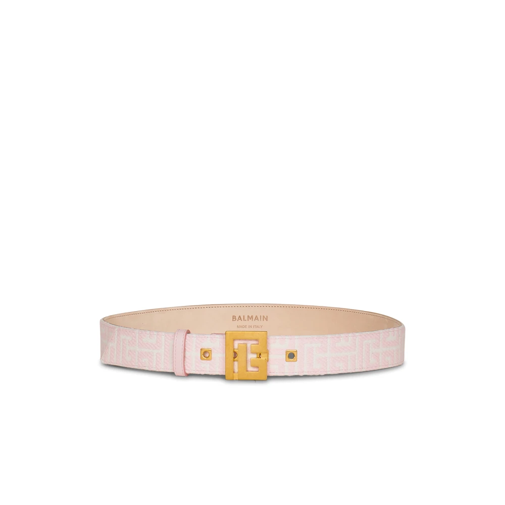 Balmain Bicolor jacquard PB riem Pink Dames