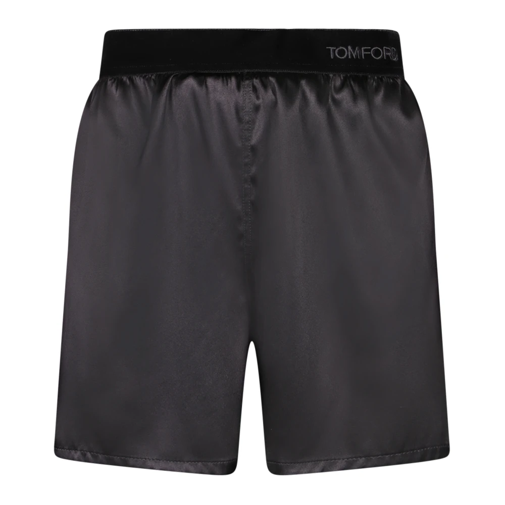 Tom Ford Women's Black Stretch Silk Satin Pj Shorts - Casual Shorts - L - Shorts