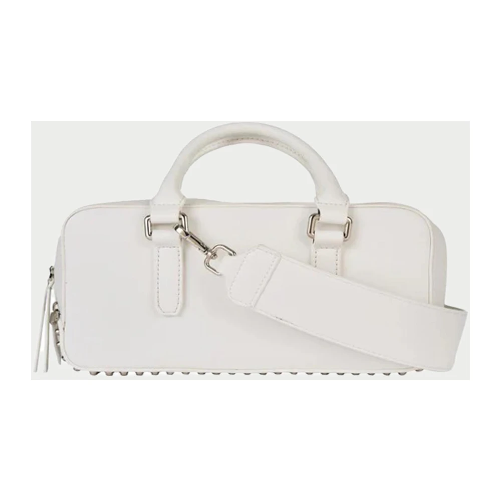 John Richmond Witte Eco-lederen Handtas met Afneembare Band White Dames