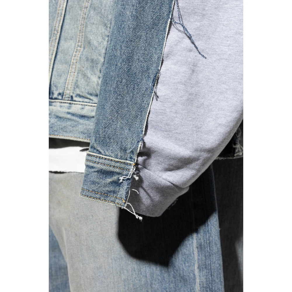 Balenciaga Denim Jas met Capuchon Blue Heren