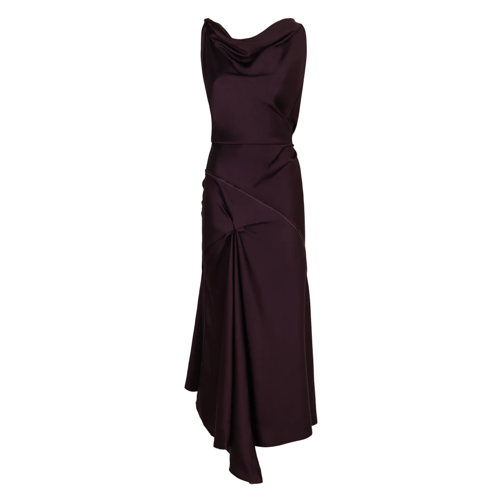 Victoria Beckham Gedrapeerd Asymmetrische Jurk Purple Dames