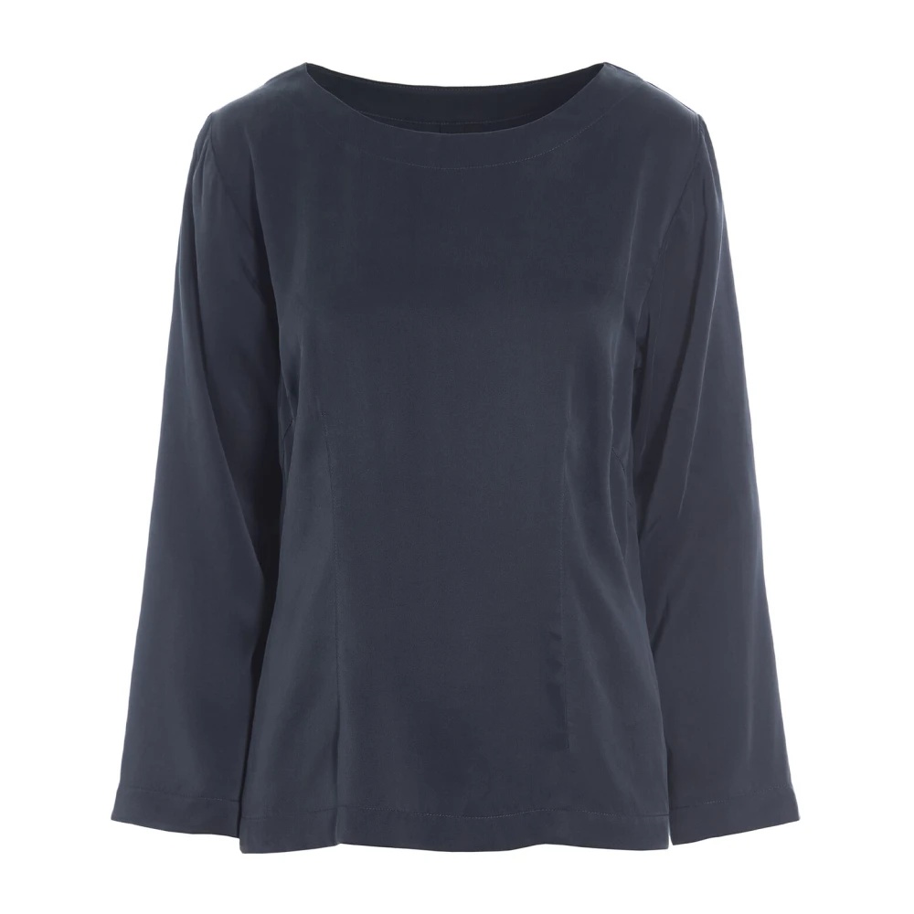 Bitte Kai Rand Zijden Shiruku Blouse Donker Middernacht Blue Dames