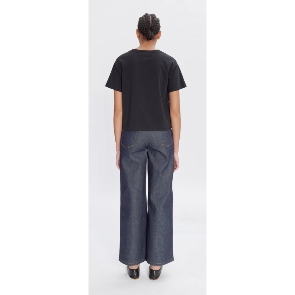 A.p.c. Zwarte loszittende T-shirt met APC-logo Black Dames