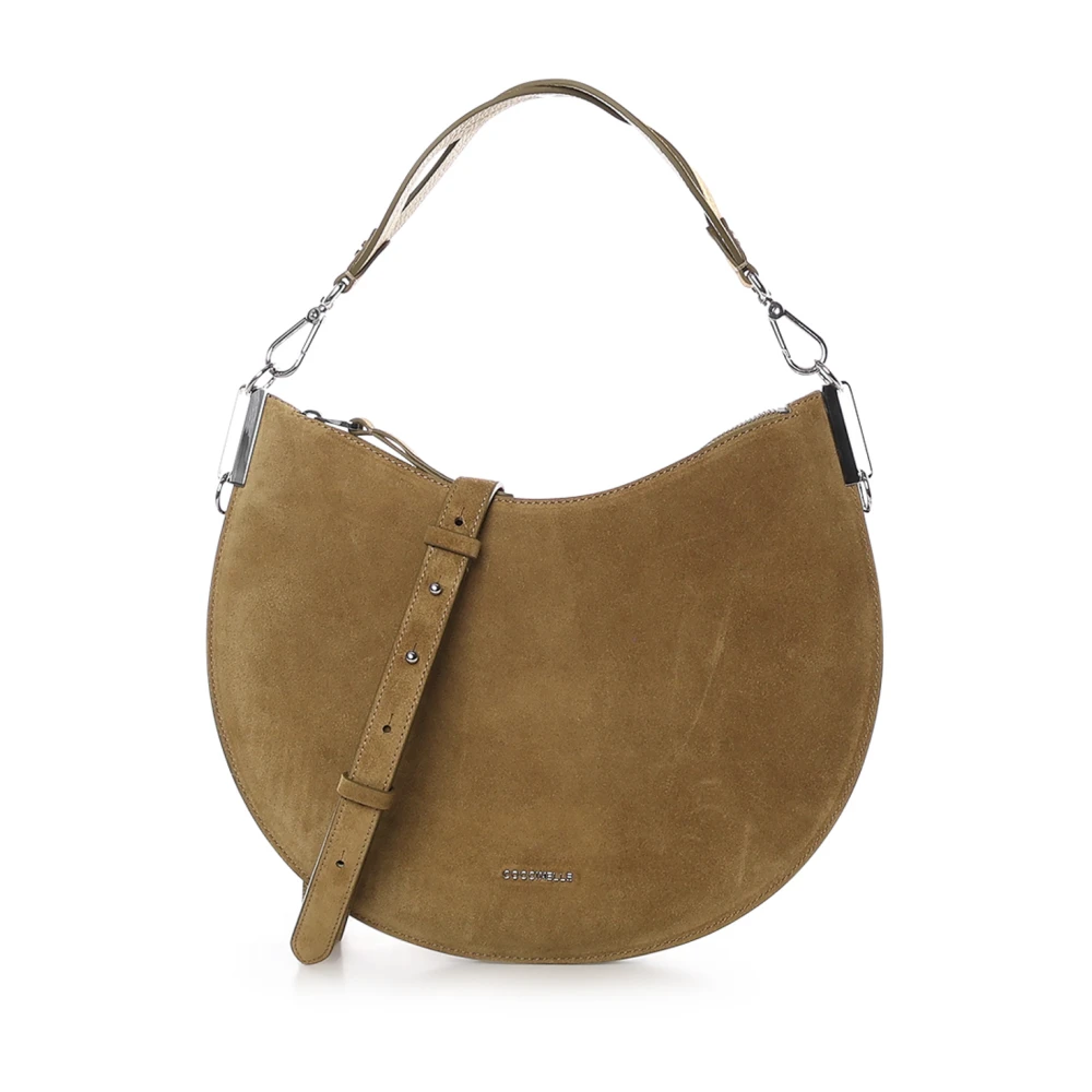 Coccinelle Women's Green Shoulder Bags, One Size, Sunup Suede Hobo Bag